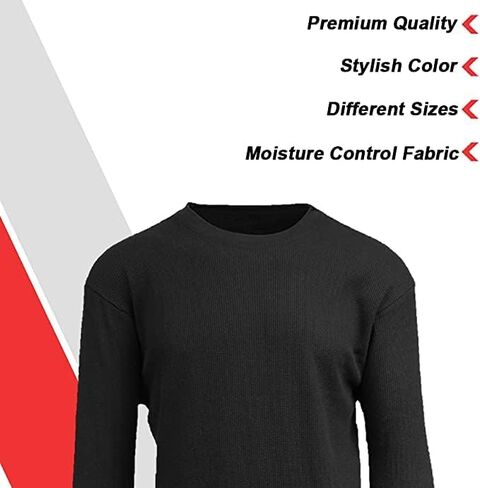 Men's Regular Fit Long Sleeve Crew Neck Waffle Knit Thermal Shirt Top (S-2XL) 6-Pack in Saudi Arabia