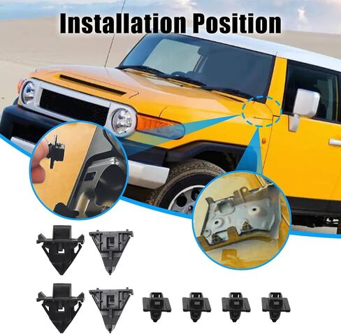 XQSMWF 8PCS مصببة مقطع لوحة العلوية اللوحة العلوية مجموعة متوافقة مع Toyota FJ Cruiser 2007 2008 2008 2010 2011 2012 2013 2014 استبدال 61118-35010 61991-35010 61992-35010 in Saudi Arabia