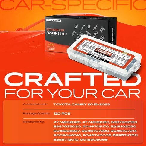 A-Premium 120pcs (12 نوعًا) مجموعة مقاطع محفوظة للسيارات متوافقة مع Toyota Camry 2018-2023 Frend Fender Fender Door Trim Push Push Plastic Protecter Set ، W/أداة إزالة in Saudi Arabia