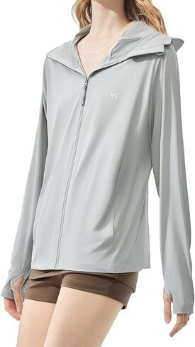 Women's Hooded Sunscreen Jacket, UPF 50+ UV Blocking, Lightweight Outdoor Sun Protection Coat in Saudi Arabia