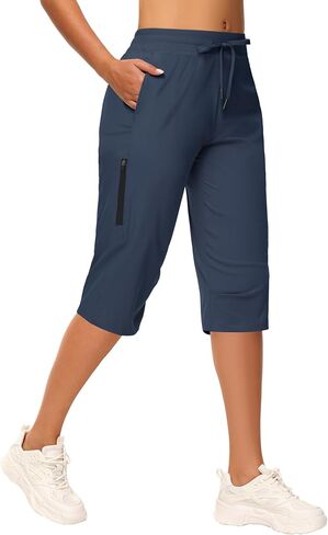Women's Long Shorts 15" Below The Knee Capri Hiking Shorts Quick Dry Lightweight Outdoor Casual Crop Pants Cargo in Saudi Arabia