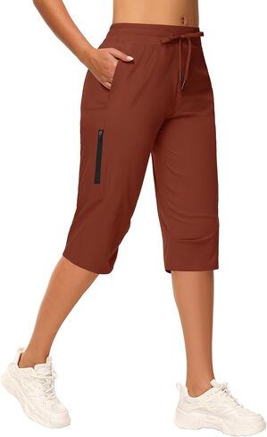 Women's Long Shorts 15" Below The Knee Capri Hiking Shorts Quick Dry Lightweight Outdoor Casual Crop Pants Cargo in Saudi Arabia