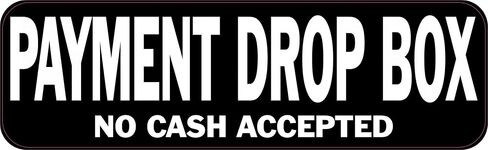 StickerTalk No Cash Payment Drop Box Vinyl Sticker, 10 inches by 3 inches in Saudi Arabia