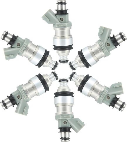 حاقن الوقود ، لتويوتا 4Runner Limited ، SR5 3.4L 1996-1998 لقاعدة Toyota Tacoma ، SR5 3.4L 1995-1998 No.23209-62030 Metal Silver Tone ، 6pcs in Saudi Arabia
