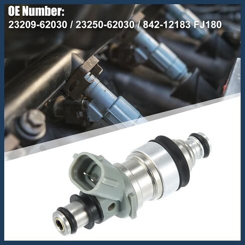حاقن الوقود ، لتويوتا 4Runner Limited ، SR5 3.4L 1996-1998 لقاعدة Toyota Tacoma ، SR5 3.4L 1995-1998 No.23209-62030 Metal Silver Tone ، 6pcs in Saudi Arabia