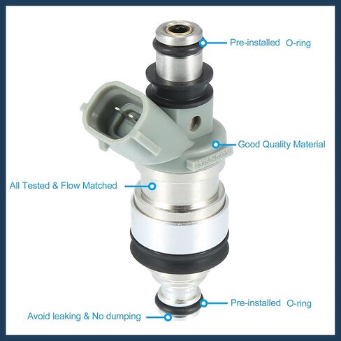 حاقن الوقود ، لتويوتا 4Runner Limited ، SR5 3.4L 1996-1998 لقاعدة Toyota Tacoma ، SR5 3.4L 1995-1998 No.23209-62030 Metal Silver Tone ، 6pcs in Saudi Arabia