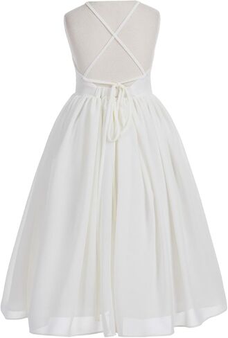 Criss-Cross Chiffon Flower Girl Girl Dresses Treaured Termanial Dontenial 191 in Kuwait