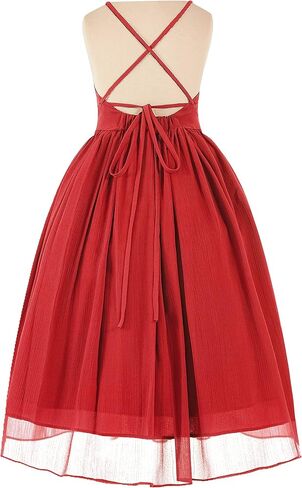 Criss-Cross Chiffon Flower Girl Girl Dresses Treaured Termanial Dontenial 191 in Kuwait