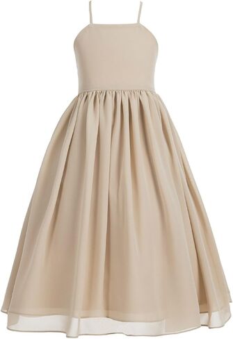 Criss-Cross Chiffon Flower Girl Girl Dresses Treaured Termanial Dontenial 191 in Kuwait