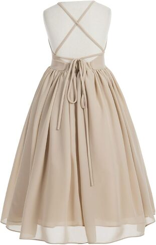 Criss-Cross Chiffon Flower Girl Girl Dresses Treaured Termanial Dontenial 191 in Kuwait