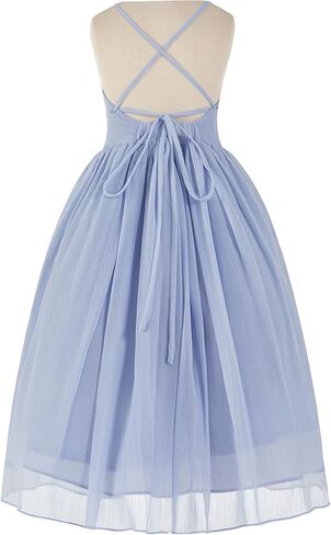 Criss-Cross Chiffon Flower Girl Girl Dresses Treaured Termanial Dontenial 191 in Kuwait