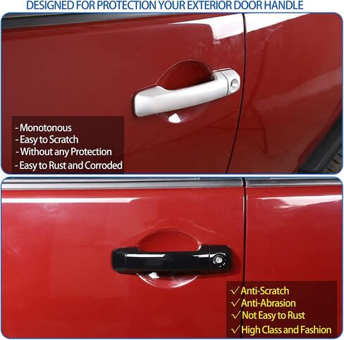 Fit for Toyota FJ Cruiser 2007-2021 Exterior Door Handle Cover, Exterior Door Handle Protector Trim Frame Cover, 1 Pair (Matte Black) in Saudi Arabia
