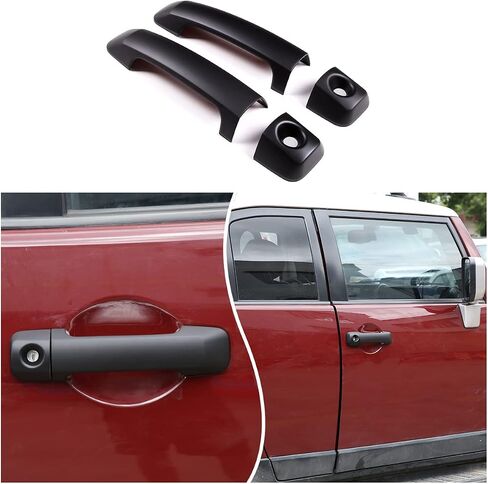 تناسب تويوتا FJ Cruiser 2007-2021 غطاء مقبض الباب الخارجي ، غطاء إطار مقبض الباب الخارجي ، زوج واحد (أسود غير لامع) in Kuwait