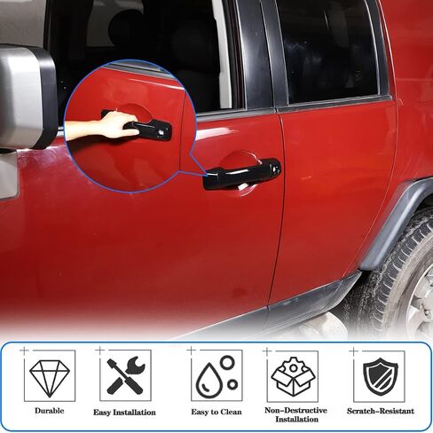 Fit for Toyota FJ Cruiser 2007-2021 Exterior Door Handle Cover, Exterior Door Handle Protector Trim Frame Cover, 1 Pair (Matte Black) in Saudi Arabia