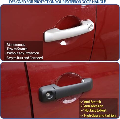 تناسب تويوتا FJ Cruiser 2007-2021 غطاء مقبض الباب الخارجي ، غطاء إطار مقبض الباب الخارجي ، زوج واحد (أسود غير لامع) in Kuwait