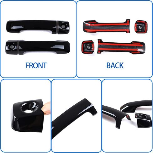 Fit for Toyota FJ Cruiser 2007-2021 Exterior Door Handle Cover, Exterior Door Handle Protector Trim Frame Cover, 1 Pair (Matte Black) in Saudi Arabia