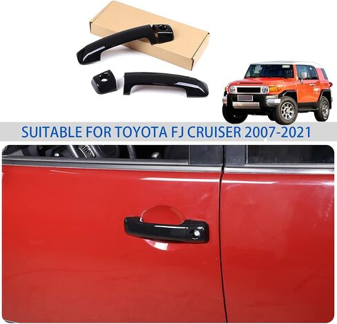 Fit for Toyota FJ Cruiser 2007-2021 Exterior Door Handle Cover, Exterior Door Handle Protector Trim Frame Cover, 1 Pair (Matte Black) in Saudi Arabia