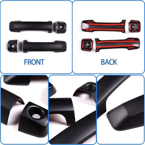 تناسب تويوتا FJ Cruiser 2007-2021 غطاء مقبض الباب الخارجي ، غطاء إطار مقبض الباب الخارجي ، زوج واحد (أسود غير لامع) in Kuwait