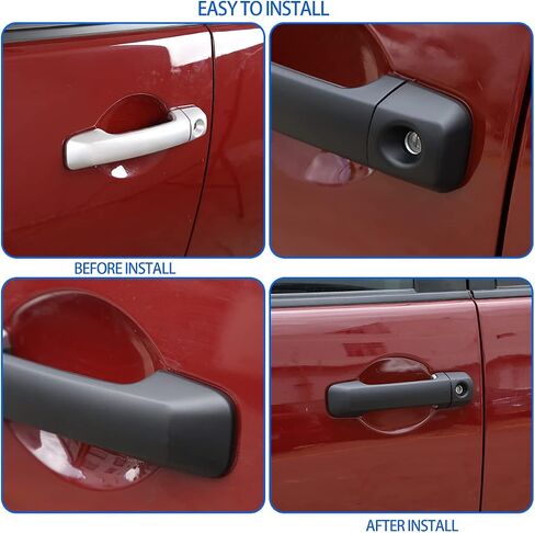 تناسب تويوتا FJ Cruiser 2007-2021 غطاء مقبض الباب الخارجي ، غطاء إطار مقبض الباب الخارجي ، زوج واحد (أسود غير لامع) in Kuwait