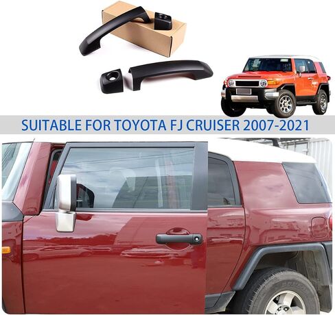 تناسب تويوتا FJ Cruiser 2007-2021 غطاء مقبض الباب الخارجي ، غطاء إطار مقبض الباب الخارجي ، زوج واحد (أسود غير لامع) in Kuwait