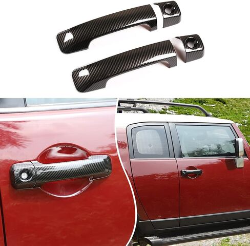 تناسب تويوتا FJ Cruiser 2007-2021 غطاء مقبض الباب الخارجي ، غطاء إطار مقبض الباب الخارجي ، زوج واحد (أسود غير لامع) in Kuwait