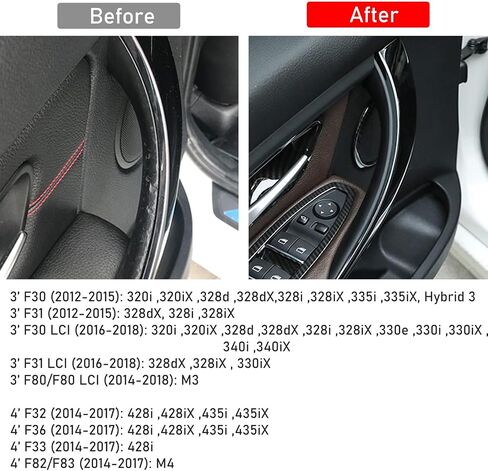 TTCR-II Compatible with BMW 3 Series F30 Door Handle Covers 4 Series, 2 Pcs Door Handle Wraps Fit BMW 325i 328i 330i 335i F30/F31 2012-2018 and 428i 435i F32/F36 2014-2017 (Beige) in Saudi Arabia