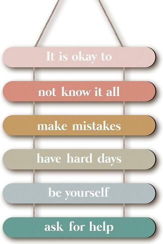 Yousoontic Boho Classroom Decor It Is Okay to Be Yourself Wooden Positive Affirmations Wall Decor Inspirational Hanging Art Mental Health Awareness Decoration for School Classroom Therapy Office in Saudi Arabia