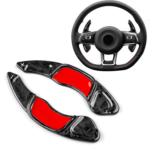 T-carbon Paddle Shifter Extensions Fits VW MK8 Golf 8 GTI CC 2022 2023 2025;Real Carbon Fiber Steering Wheel Shifter Paddles Cover Fits VW Teramont Phideow Alltrack GLI Arteon Atlas 2024 Accessories in Saudi Arabia