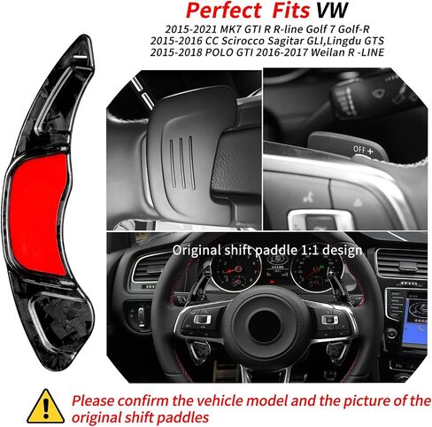 T-carbon Paddle Shifter Extensions Fits VW MK8 Golf 8 GTI CC 2022 2023 2025;Real Carbon Fiber Steering Wheel Shifter Paddles Cover Fits VW Teramont Phideow Alltrack GLI Arteon Atlas 2024 Accessories in Saudi Arabia