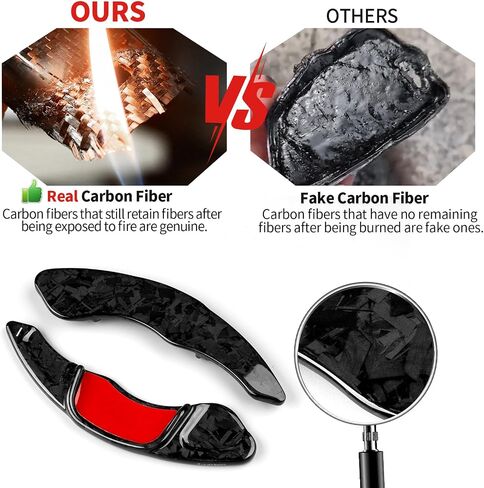 T-carbon Paddle Shifter Extensions Fits VW MK8 Golf 8 GTI CC 2022 2023 2025;Real Carbon Fiber Steering Wheel Shifter Paddles Cover Fits VW Teramont Phideow Alltrack GLI Arteon Atlas 2024 Accessories in Saudi Arabia
