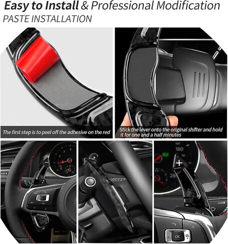 T-carbon Paddle Shifter Extensions Fits VW MK8 Golf 8 GTI CC 2022 2023 2025;Real Carbon Fiber Steering Wheel Shifter Paddles Cover Fits VW Teramont Phideow Alltrack GLI Arteon Atlas 2024 Accessories in Saudi Arabia