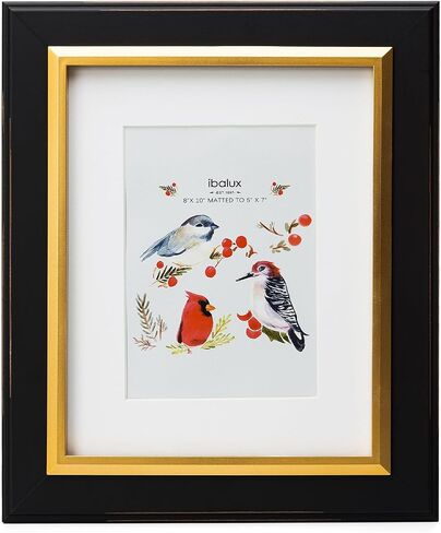 8x10 Picture Frame Photo Frame, Made of Solid MDF Wood with Real Glass, Display Pictures 5x7 with Mat or 8x10 without Mat, Vertical and Horizontal Formats for Wall Hanging or Tabletop Display in Saudi Arabia