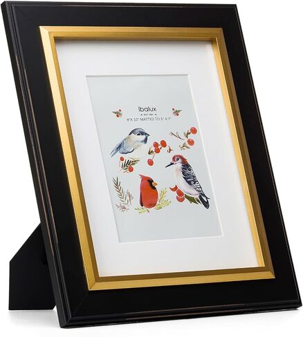8x10 Picture Frame Photo Frame, Made of Solid MDF Wood with Real Glass, Display Pictures 5x7 with Mat or 8x10 without Mat, Vertical and Horizontal Formats for Wall Hanging or Tabletop Display in Saudi Arabia