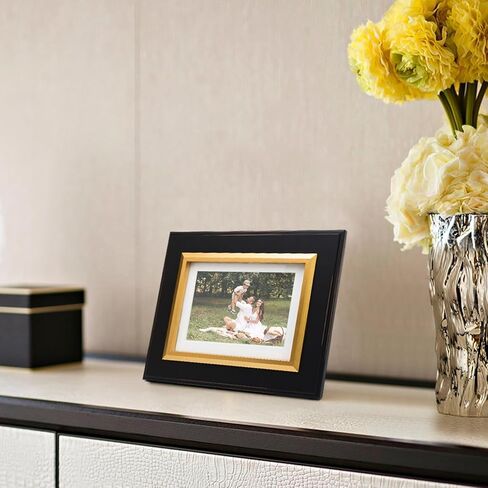 8x10 Picture Frame Photo Frame, Made of Solid MDF Wood with Real Glass, Display Pictures 5x7 with Mat or 8x10 without Mat, Vertical and Horizontal Formats for Wall Hanging or Tabletop Display in Saudi Arabia