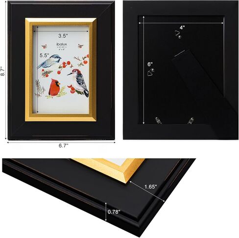 8x10 Picture Frame Photo Frame, Made of Solid MDF Wood with Real Glass, Display Pictures 5x7 with Mat or 8x10 without Mat, Vertical and Horizontal Formats for Wall Hanging or Tabletop Display in Saudi Arabia