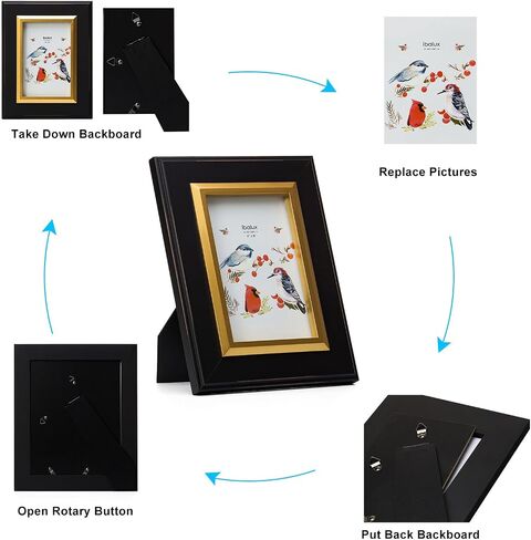 8x10 Picture Frame Photo Frame, Made of Solid MDF Wood with Real Glass, Display Pictures 5x7 with Mat or 8x10 without Mat, Vertical and Horizontal Formats for Wall Hanging or Tabletop Display in Saudi Arabia