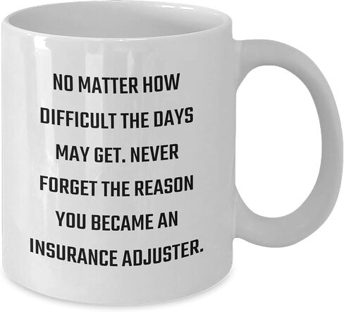 Insurance Adjuster White Coffee Mug: Never Forget the Reason You Became an Insurance Adjuster, Gifts for Men, Women, and Coworkers, Christmas Unique Gifts in Saudi Arabia