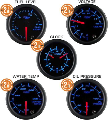 GlowShift 7-Gauge Cluster Package Compatible with Chevy C10 1967-1972 - Black 7 Color Speedometer, Tach, Oil Pressure, Water Temp, Fuel Level, Clock & Volt Gauges - Direct Fit Dashboard Panel Pod in Saudi Arabia