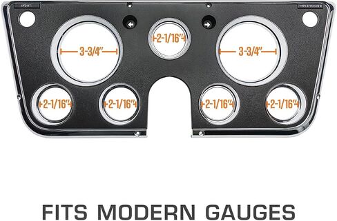 GlowShift 7-Gauge Cluster Package Compatible with Chevy C10 1967-1972 - Black 7 Color Speedometer, Tach, Oil Pressure, Water Temp, Fuel Level, Clock & Volt Gauges - Direct Fit Dashboard Panel Pod in Saudi Arabia