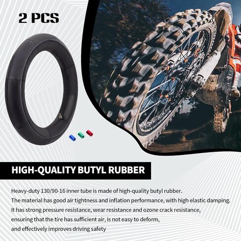 130/90-16 Motorcycle Inner Tube 5.00/5.10-16 Compatible with 150/80-16, 140/80-16, 140/90-16 Heavy Duty Balance Inner Tube TR4 Straight Valve Stem, for Street and Off-Road Applications, 2PCS in Kuwait
