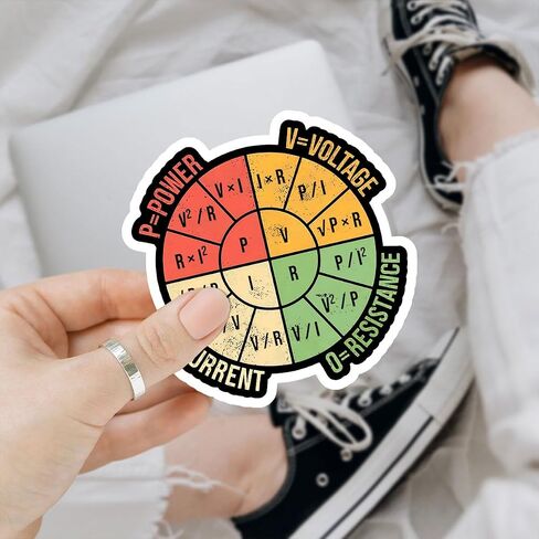 3 PCS OHMS Law Wheel Stickers ؛ شرح ملصقات فيزياء فطيرة OHM في فطيرة الفطيرة ، ملصقًا للعلوم ، ملصق مدرس للعلوم لزجاجة ماء. in Kuwait