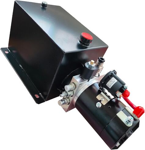 Hydraulic Power Unit 1.2kW 2200PSI 12V DC Hydraulic Station Pump Single Acting, Power Unit for Dump Trailer Car Lifting Platforms, 8 Quart (Single Acting+Handle Control) in Saudi Arabia