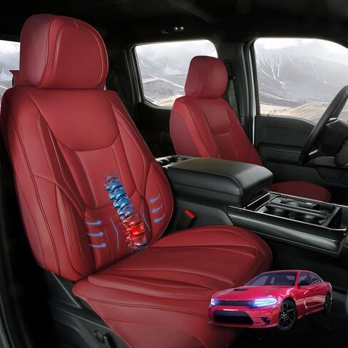 Coverland Custom Care Car Covers متوافق مع 1996-2002 BMW Z3-جلدية متميزة من الجلد غير القابل للانزلاق غطاء مقعد للماء مخصص لائحة محمية داخلية [حمراء المقعد الأمامي] in Kuwait