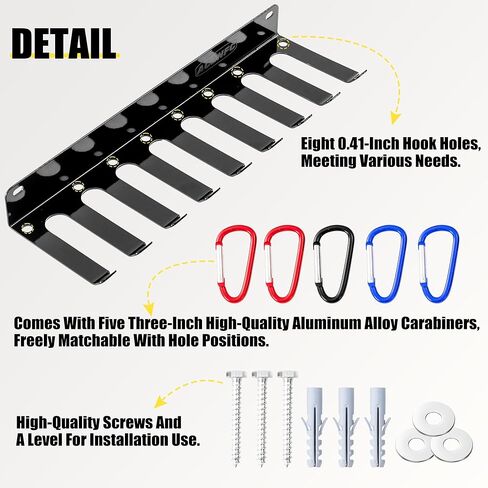 منظم الصالة الرياضية المثبت على الحائط، حامل الأثقال على الحائط، رف تخزين شريط المقاومة، حامل ملحقات الصالة الرياضية المنزلية in Kuwait