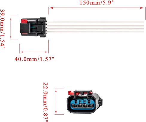 ENA 4-Way Multi Mustions Connector Pigtail استبدال لـ S949 S-949 34201631 4707286AF 4897034AA 4707286AD موصل مروحة مروحة المبرد المتوافق مع Chrysler Dodge Jeep Mitsubishi Plymouth in Saudi Arabia