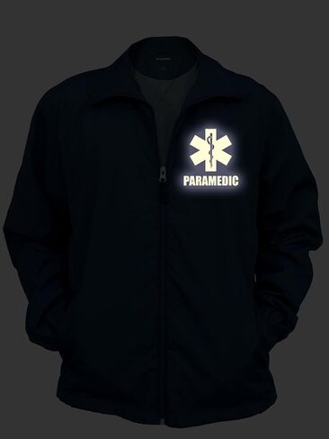 Smart People Clothing Paramedic Zipped up Windbreaker with Reflective Decorations Front and Back in Saudi Arabia