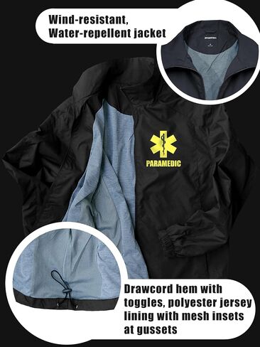 Smart People Clothing Paramedic Zipped up Windbreaker with Reflective Decorations Front and Back in Saudi Arabia