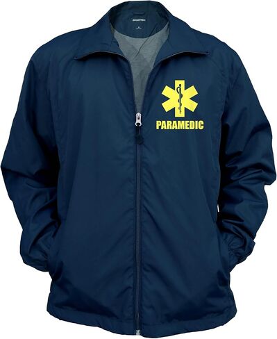Smart People Clothing Paramedic Zipped up Windbreaker with Reflective Decorations Front and Back in Saudi Arabia