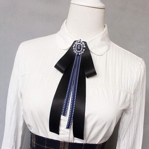 Bowknot Rhinestone Ribbon Bow Brooch Pre-Tied Bow tie for Women Neck Tie Wedding Party Christmas Gifts Ceremony in Saudi Arabia