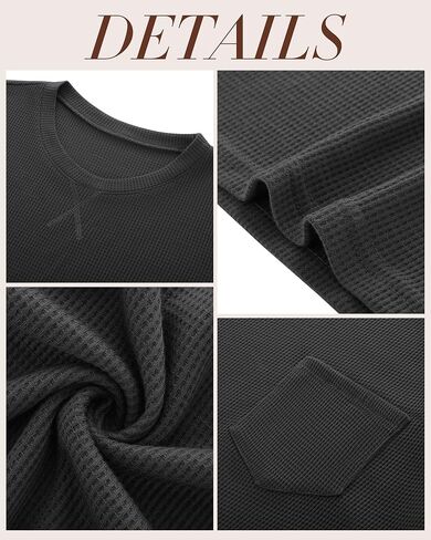 Riyiper 3 Pack Men Men's Disual Waffle T Shirts Summer Crewneck Tops Tops Basic Vintage Knit Tee مع جيب in Saudi Arabia